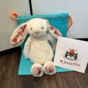 Jellycat Blossom Cream Bunny 'Berry' SMALL W/DustBag 100%Authentic NWT US SHIP